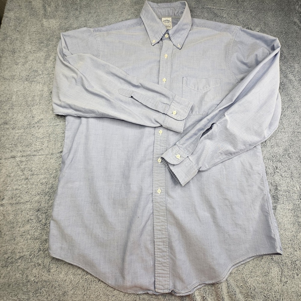 Brooks Brothers Oxford Shirt Men's Extra Large Slim Fit OCBD Made In USA Supima